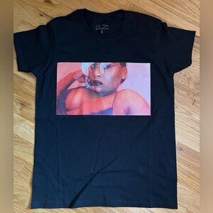 Black Graphic T-Shirt with Red and White Print *NEW*